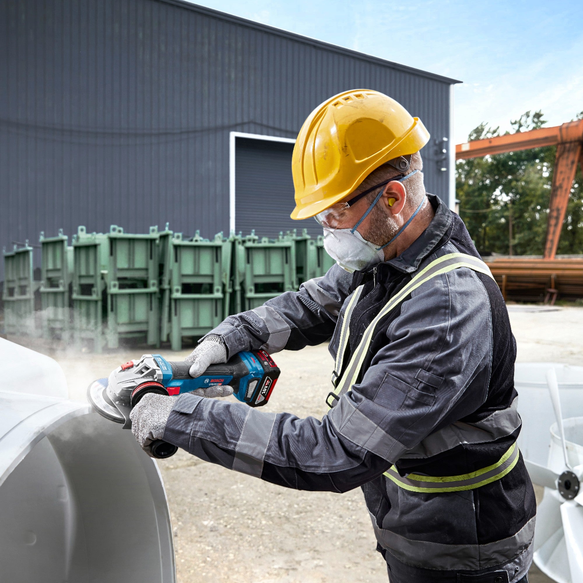 Bosch GWS 18V 11 Professional Akku Winkelschleifer 18 V 125 mm 1x Akku 4 0 Ah Ladegeraet 4 - toolbrothers