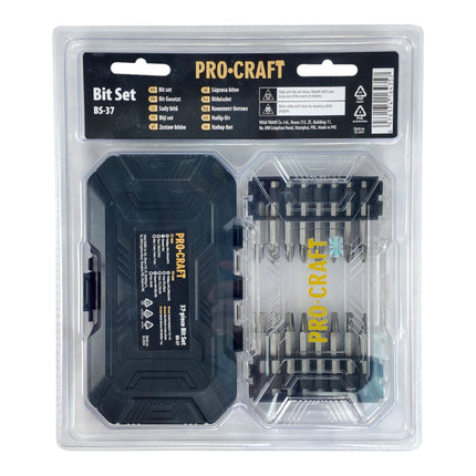 Procraft BS 37 Bit Set 37 teilig S2 Stahl Phillips Pozidriv Torx Hex Schlitz Vierkant 3 - toolbrothers