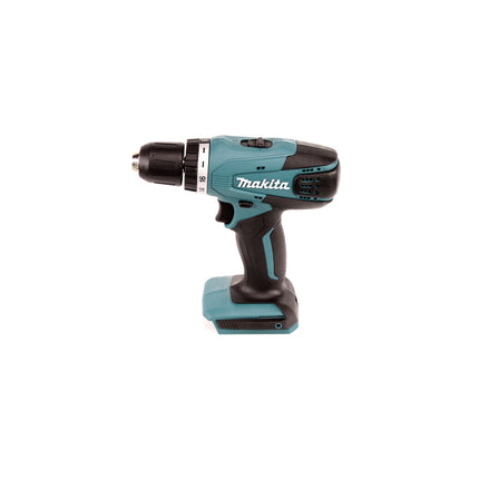 Taladro atornillador a batería Makita DF 347 DWE 14,4 V Li-ion + 2x Baterías 1,5 Ah + Cargador + Makita P-90261 Pro XL - Gran juego de brocas, taladros y accesorios - 70 piezas