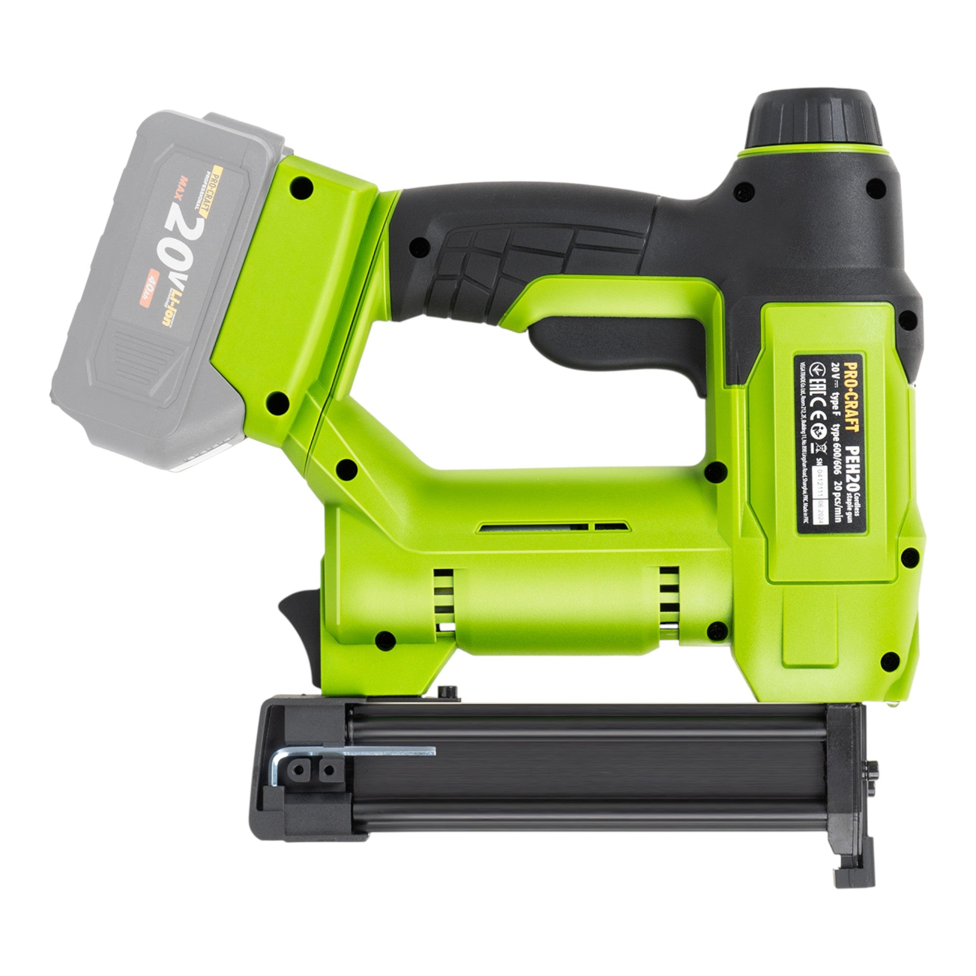 Procraft PEH20 Akku Tacker 20 V 15 32 mm 2x Akku 4 0 Ah Ladegeraet 4 - toolbrothers