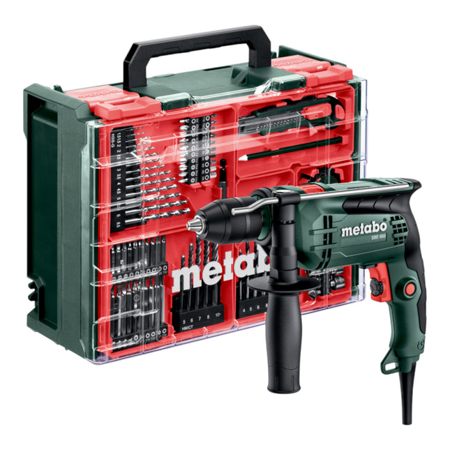 Metabo SB 650 Set Schlagbohrmaschine 650 W 10 Nm 78 tlg Zubehoer Set 600742710  0 - toolbrothers