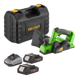 Procraft PE20BLbb Akku Hobel 20 V 82 mm Brushless 2x Akku 2 0 Ah Ladegeraet Koffer 0 - toolbrothers