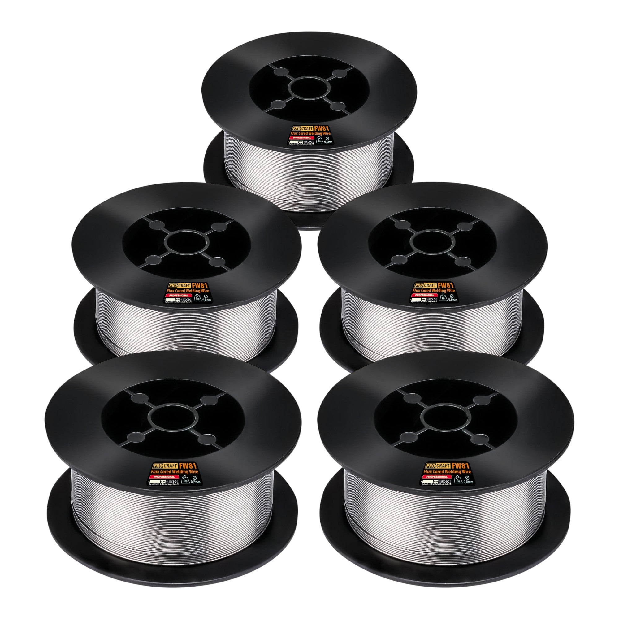 Procraft 5x FW81 Fuelldraht Schweissdraht FLUX 0 8 mm 1 0 kg 0 - toolbrothers