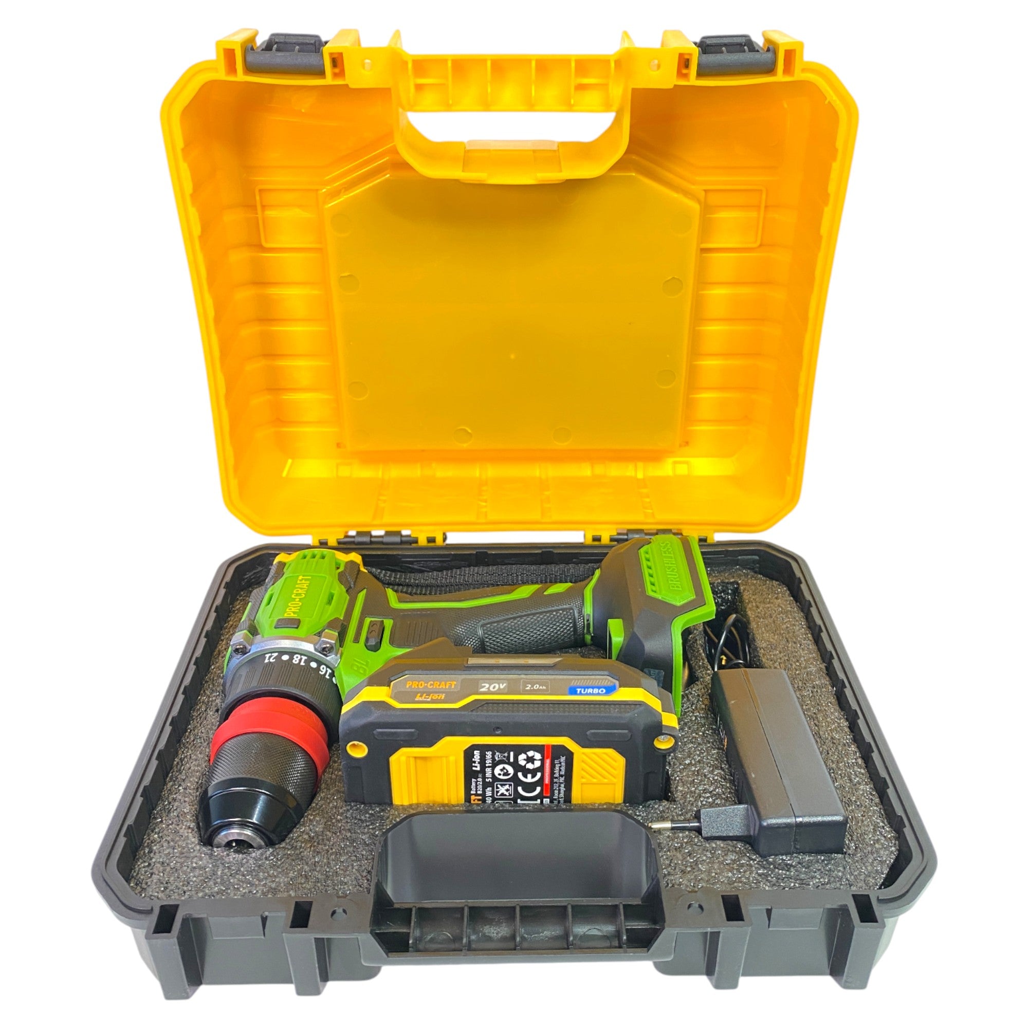 Procraft PA18ProDFR2 1B C Akku Bohrschrauber 20 V 30 Nm Brushless 1x Akku 2 0 Ah Ladegeraet 13 tlg Bit Set Koffer 1 - toolbrothers