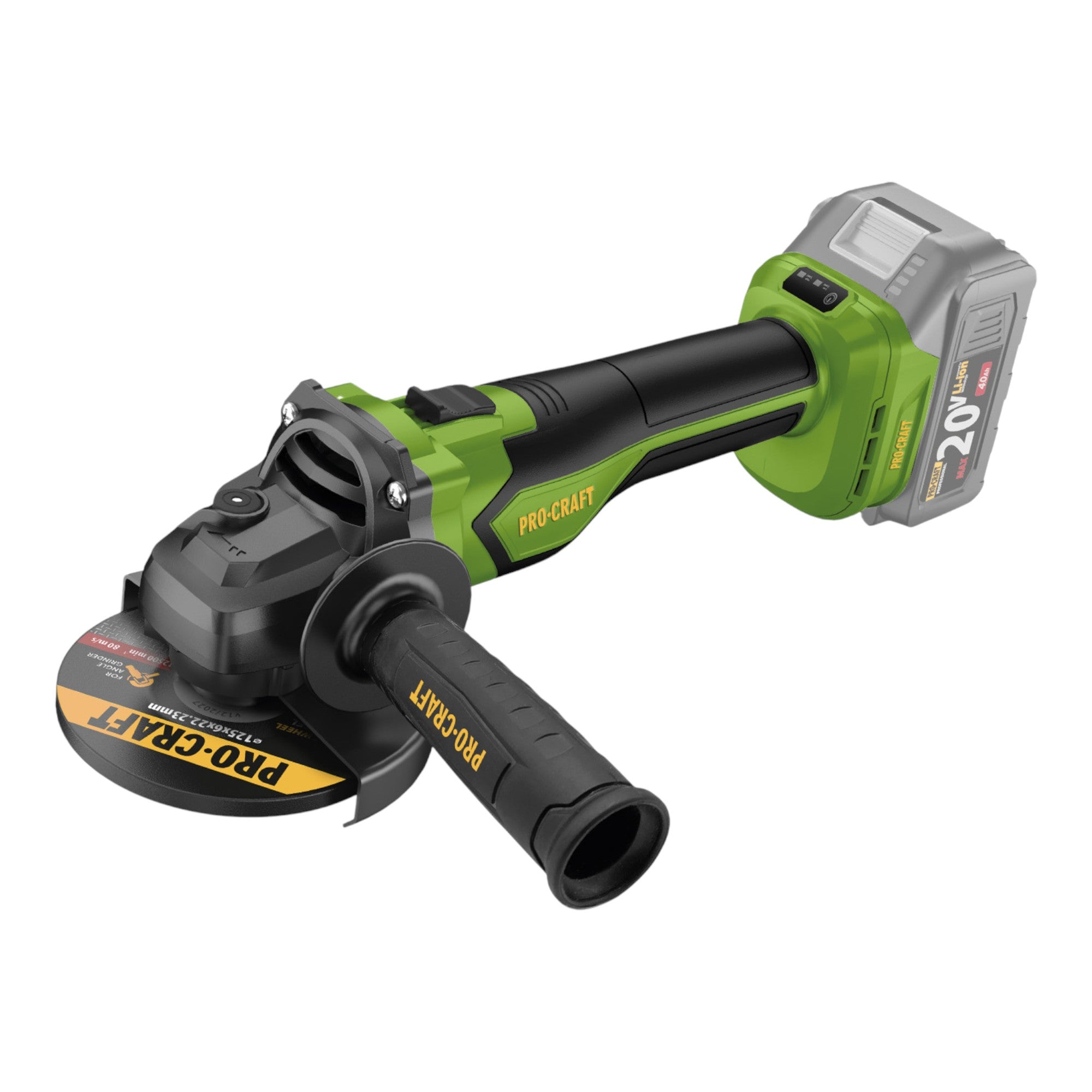 Procraft PGA22 BB Akku Winkelschleifer 20 V 125 mm Brushless 1x Akku 2 0 Ah Ladegeraet RHINO Toolcase 4 - toolbrothers