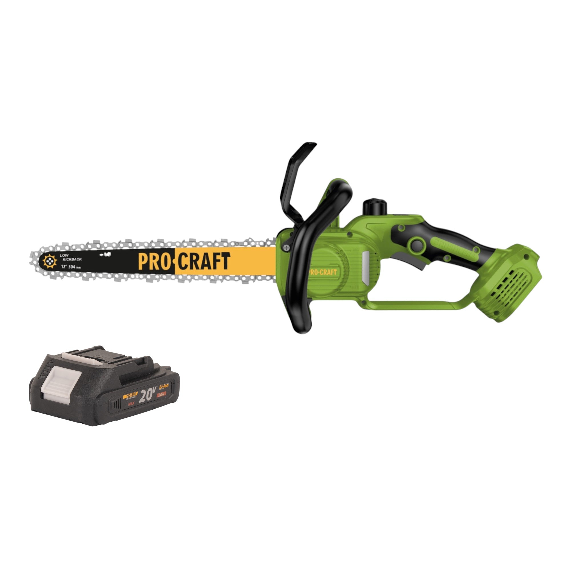 Procraft PKA33 BB Akku Kettensaege 20 V 304 mm Brushless 1x Akku 2 0 Ah ohne Ladegeraet 0 - toolbrothers