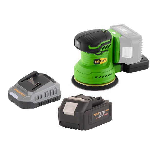 Procraft PX20BLbb Akku Exzenterschleifer 20 V 125 mm Brushless 1x Akku 4 0 Ah Ladegeraet 0 - toolbrothers