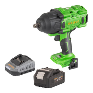Procraft PWA80bb Akku Schlagschrauber 20 V 1600 Nm 1/2" Brushless + 1x Akku 4,0 Ah + Ladegerät