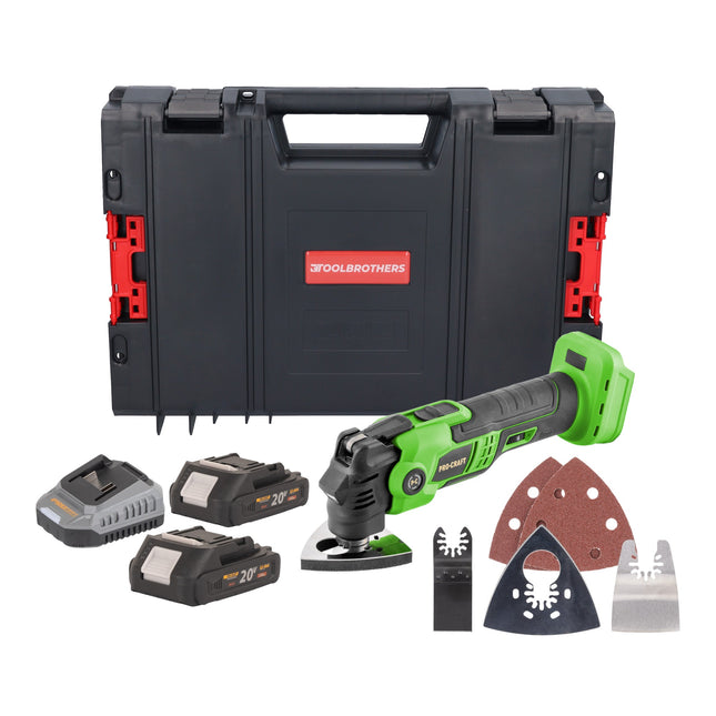 Procraft PMT22bb Akku Multifunktionswerkzeug 20 V Brushless 2x Akku 2 0 Ah Ladegeraet RHINO Toolcase 0 - toolbrothers