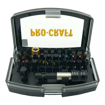 Procraft BS 32 Bit Set 32 tlg S2 Stahl Phillips Pozidriv Torx Hex Schlitz 0 - toolbrothers