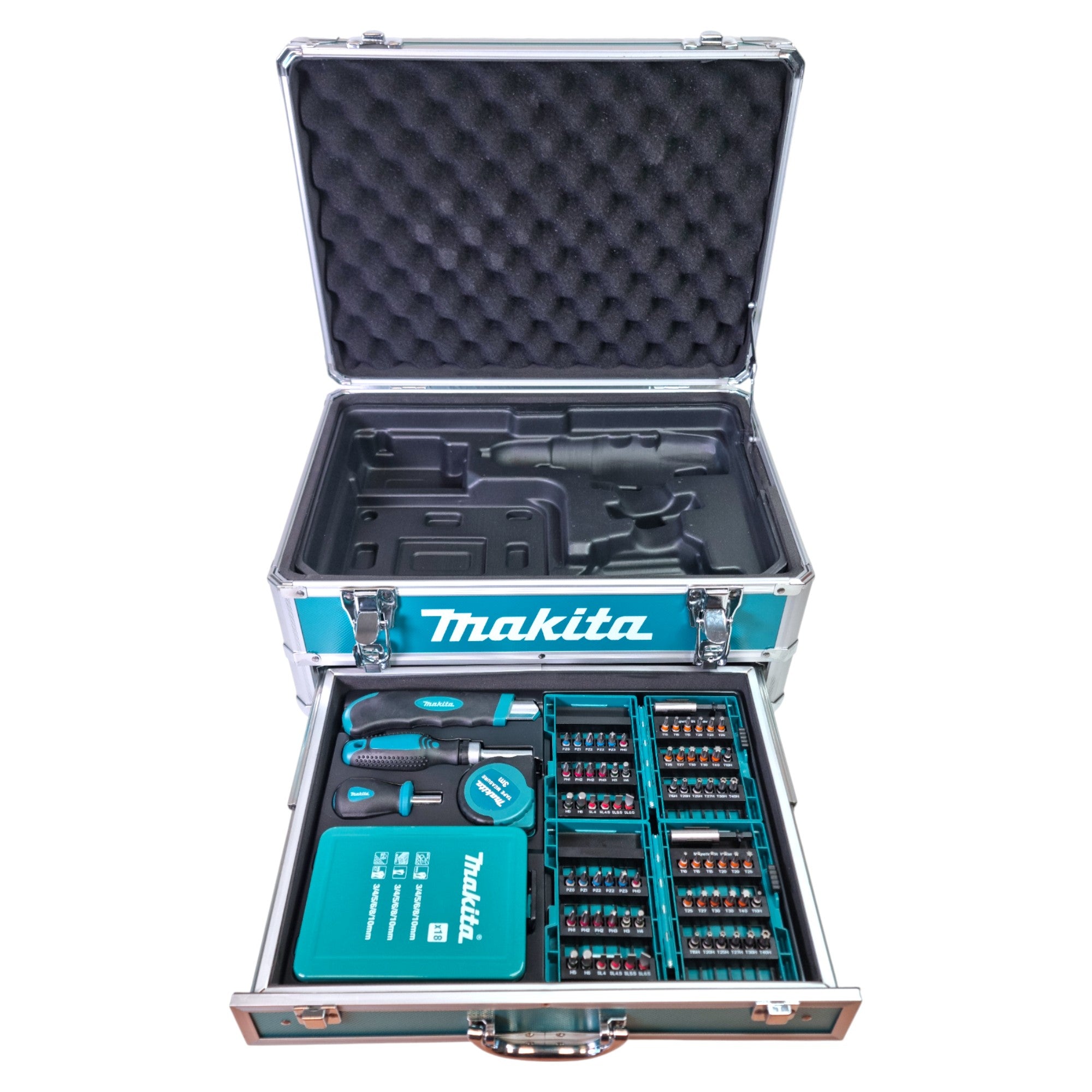 Makita DHP 485 SFX9 Akku Schlagbohrschrauber 18 V 50 Nm Brushless 2x Akku 3 0 Ah Ladegeraet 96 tlg Zubehoer Set Koffer 2 - toolbrothers