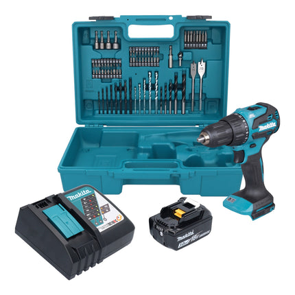 Makita DHP 490 RF1X3 Akku Schlagbohrschrauber 18 V 65 Nm Brushless 1x Akku 3 0 Ah Ladegeraet 74 tlg Zubehoer Set Koffer 0 - toolbrothers