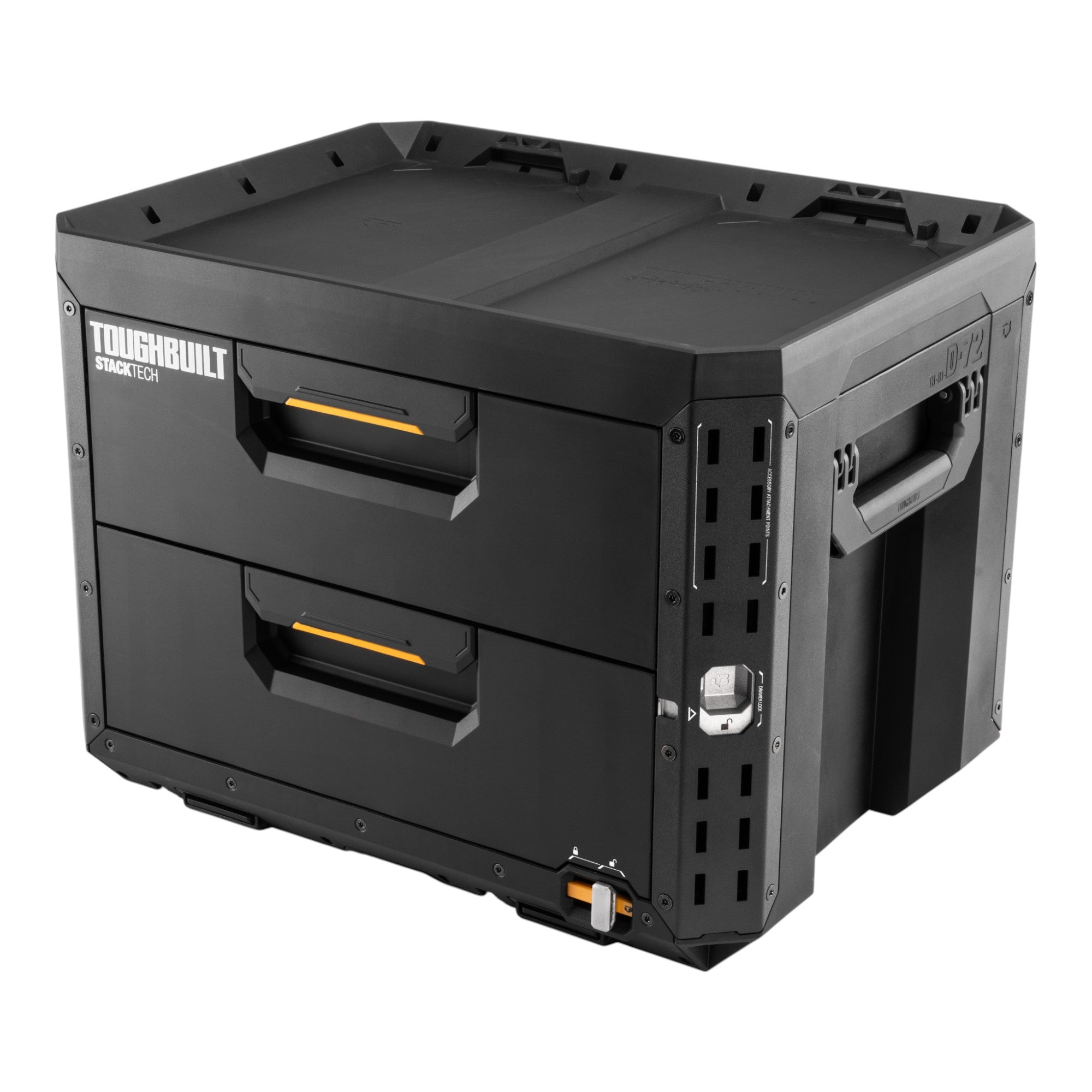 Toughbuilt STACKTECH Werkzeug Box abschliessbar mit 2 Schubladen 533 x 406 x 395 mm TB B1 D 72  0 - toolbrothers