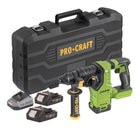 Procraft PHA30 bb c Akku Bohrhammer 20 V 2 8 J SDS plus Brushless 2x Akku 2 0 Ah Ladegeraet Koffer 0 - toolbrothers