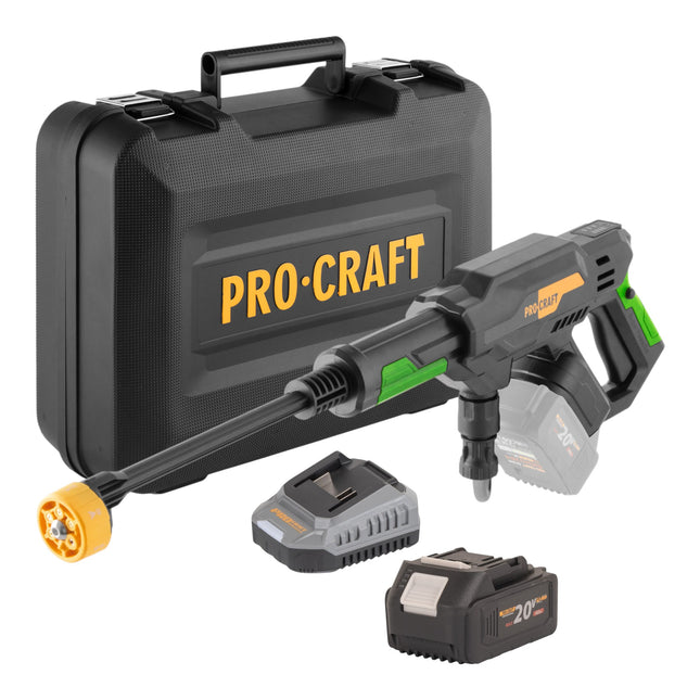 Procraft CW20bb Akku Hochdruckreiniger 20 V 30 bar 180 l h Brushless 1x Akku 4 0 Ah Ladegeraet Koffer 0 - toolbrothers