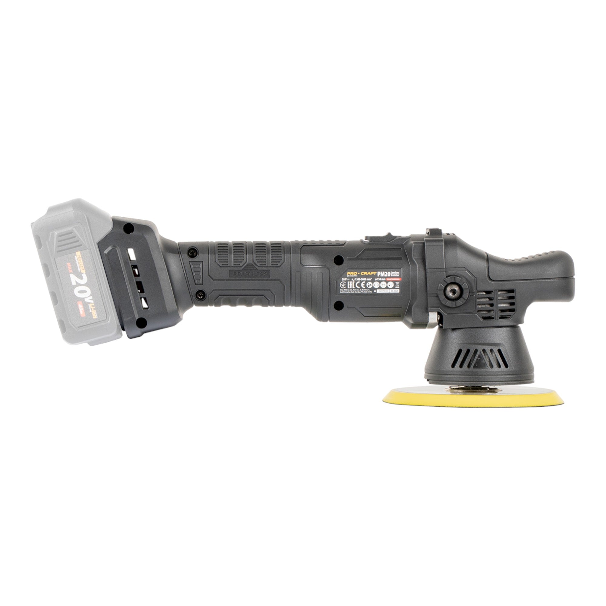 Procraft PM20bb Akku Poliermaschine 20 V 150 mm 1x Akku 4 0 Ah Ladegeraet 2 - toolbrothers