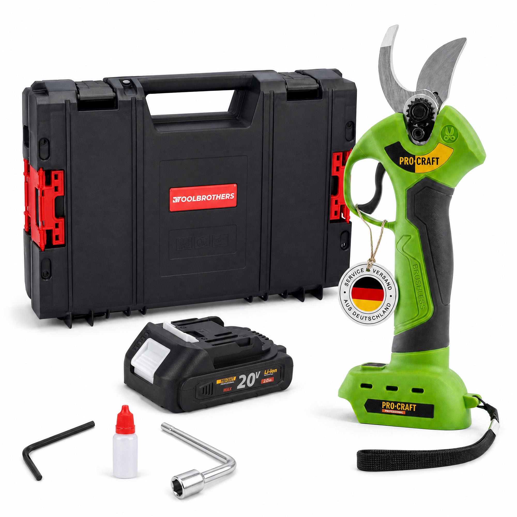 Procraft ES28Li bb Akku Astschere Gartenschere 20 V 25 mm 1x Akku 2 0 Ah RHINO Toolcase ohne Ladegeraet 0 - toolbrothers