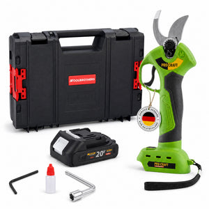 Procraft ES28Li bb Akku Astschere Gartenschere 20 V 25 mm + 1x Akku 2,0 Ah + RHINO Toolcase - ohne Ladegerät