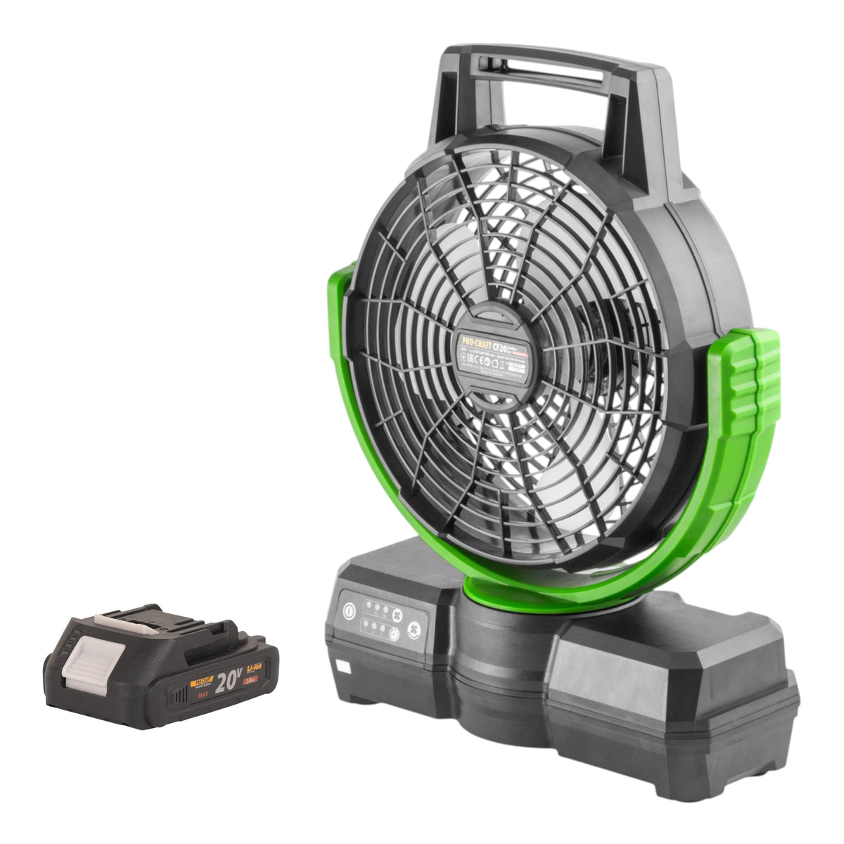 Procraft CF20bb Akku Ventilator 20 V 235 mm + 1x Akku 2,0 Ah - ohne Ladegerät