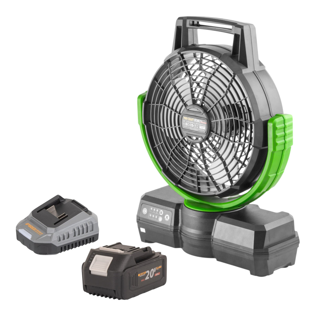 Procraft CF20bb Akku Ventilator 20 V 235 mm + 1x Akku 4,0 Ah + Ladegerät