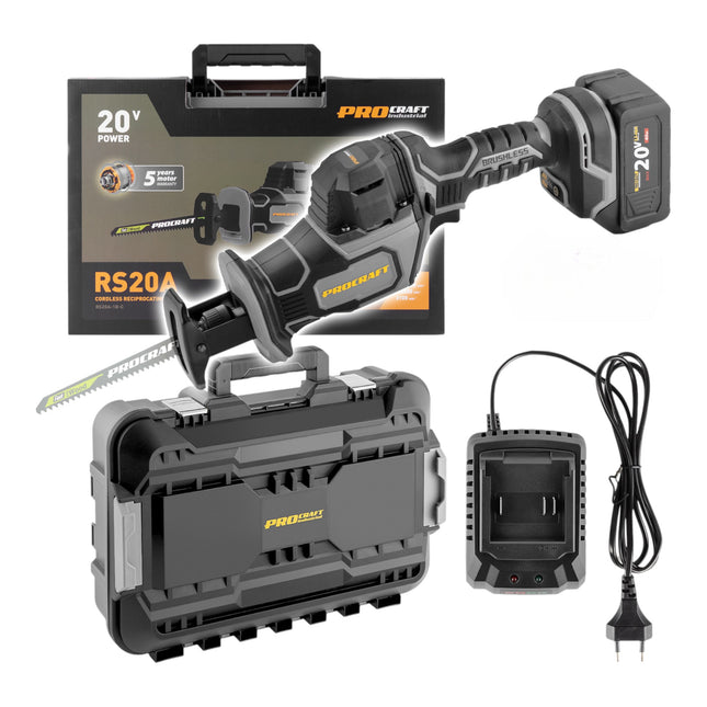 Procraft RS20A 1B C Akku Recipro Saebelsaege 20 V Brushless 1x Akku 4 0 Ah Ladegeraet Koffer 0 - toolbrothers