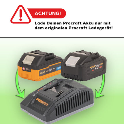 Procraft PA18BL Akku Schlagbohrschrauber 20 V 50 Nm Brushless 2x Akku 4 0 Ah Ladegeraet 32 tlg Bit Set Koffer 4 - toolbrothers