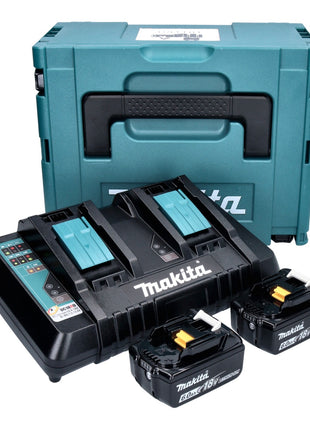 Makita Power Source Kit 18 V mit 2x BL 1860 B Akku 6,0 Ah ( 2x 197422-4 ) + DC 18 RD Doppelladegerät ( 196933-6 ) + Makpac - Toolbrothers