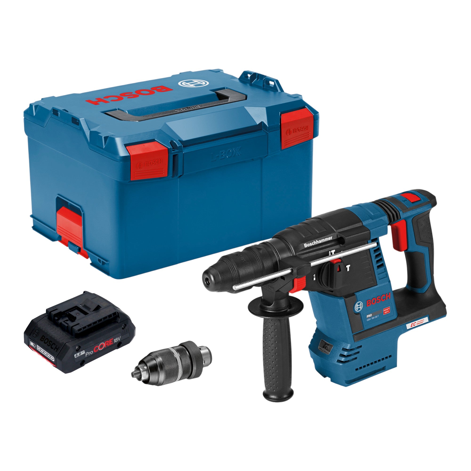 Bosch GBH 18V 26 F Professional Akku Bohrhammer 18 V 2 6 J SDS plus Brushless 1x ProCORE Akku 4 0 Ah L Boxx ohne Ladegeraet 0 - toolbrothers