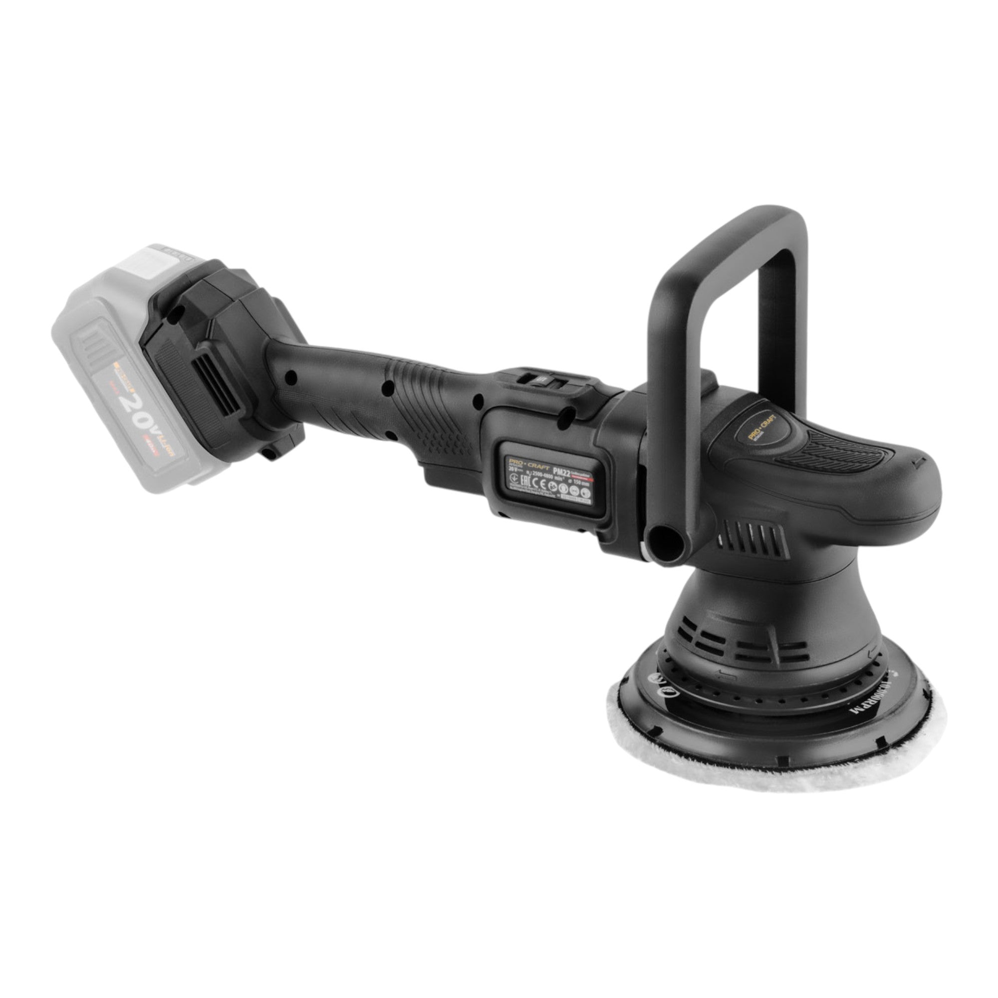 Procraft PM22bb Akku Poliermaschine 20 Volt 150 mm 1x Akku 4 0 Ah ohne Ladegeraet 4 - toolbrothers