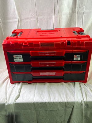 Qbrick System ONE Drawer 3 Toolbox 2.0 Red Ultra HD Werkzeugbox 587 x 380 x 340 mm 27 l mit drei Schubladen - Beschädigt