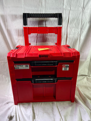 Qbrick System PRO Cart 2.0 Plus Drawer 2 Red Ultra HD Custom mobile Box auf Rädern 520 x 415 x 660 mm 9,5 l 12 l abnehmbarer Doppelteleskopgriff - Beschädigt