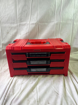 Qbrick System PRO Drawer 3 Toolbox 2.0 Expert RED ULTRA HD Werkzeugkoffer 450 x 310 x 244 mm 13,5 l stapelbar IP54 mit 3 Schubladen - Beschädigt