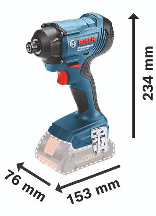 Bosch GDR 18V-160 Professional Akku Drehschlagschrauber 18 V 160 Nm 1/4" + 2x Akku 2,0 Ah + Ladegerät