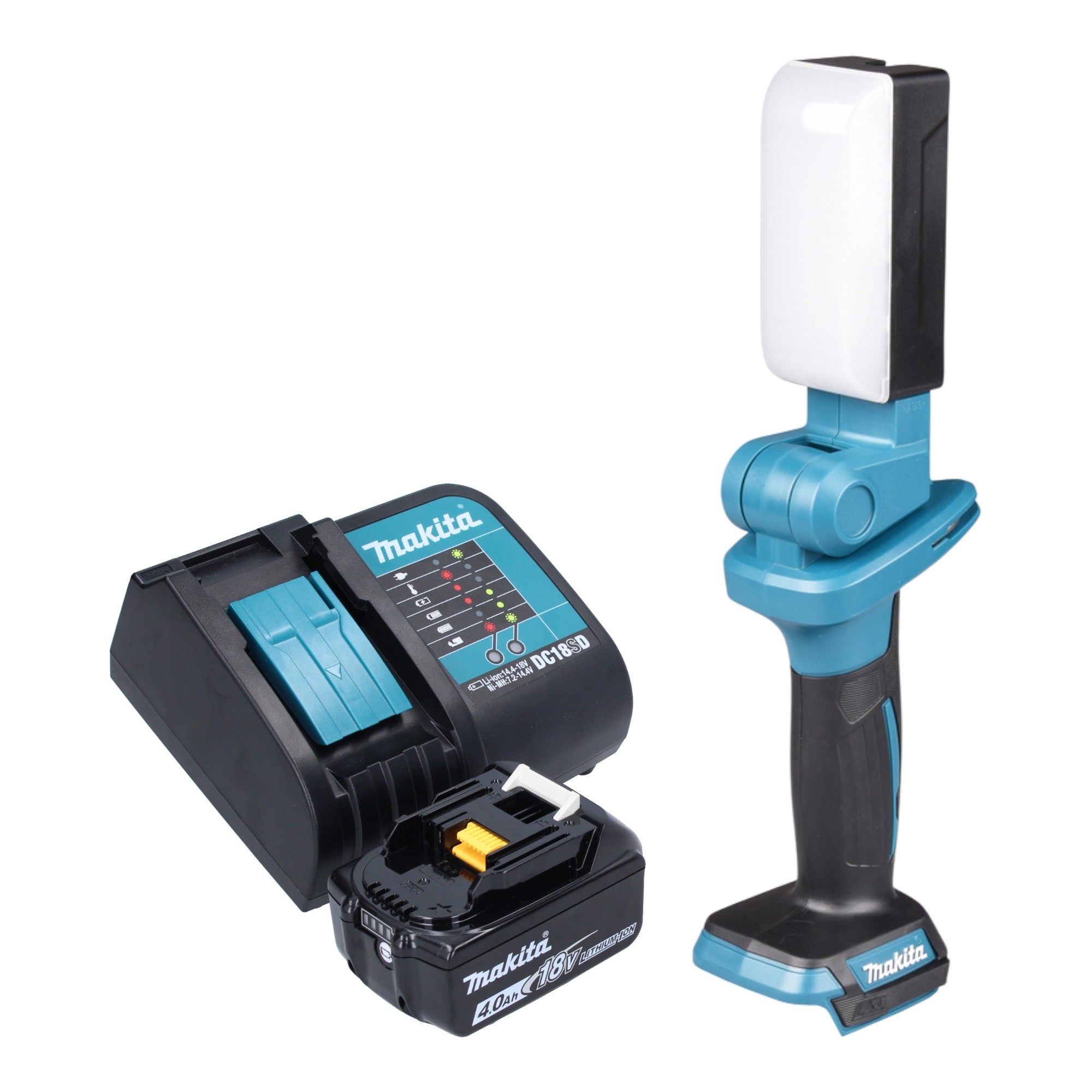 Makita DML 816 SM1X Akku Arbeitsleuchte 18 V 500 lm LED 1x Akku 4 0 Ah Ladegeraet 0 - toolbrothers