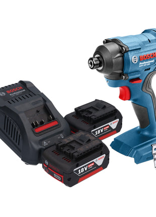 Bosch GDR 18V-160 Avvitatore ad impulsi a batteria 18V 1/4" 160Nm + 2x Batterie 5,0Ah + Caricabatterie + Inserto - senza valigetta