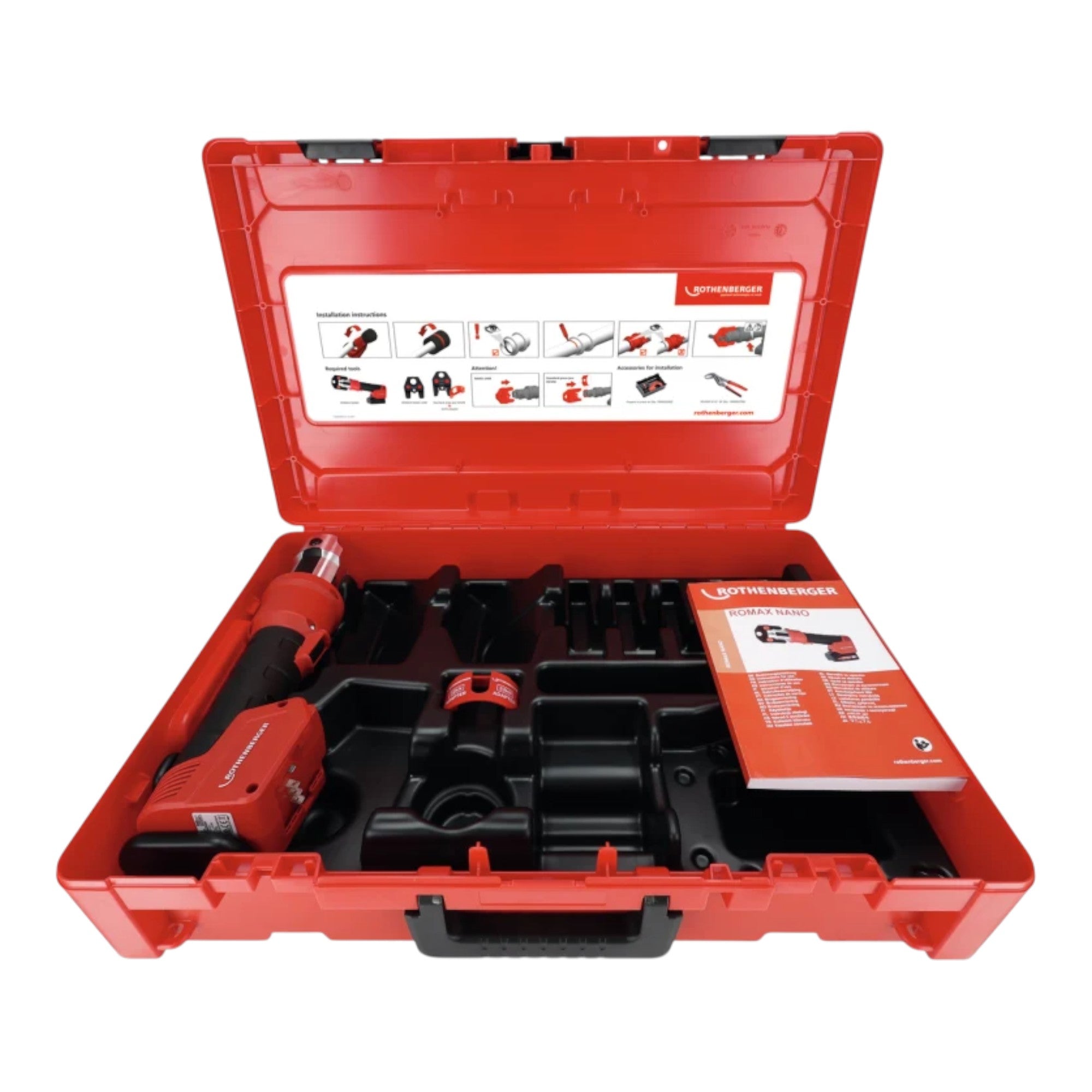 Rothenberger ROMAX NANO Akku Pressmaschine 18 V 34 kN CAS 2x LiHD Akku 4 0 Ah Ladegeraet Rocase 4 - toolbrothers