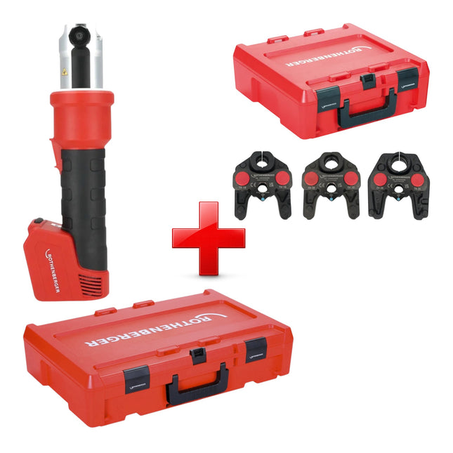 Rothenberger ROMAX NANO Akku Pressmaschine 18 V 34 kN CAS 3 tlg TH Pressbacken Set Rocase ohne Akku ohne Ladegeraet 0 - toolbrothers