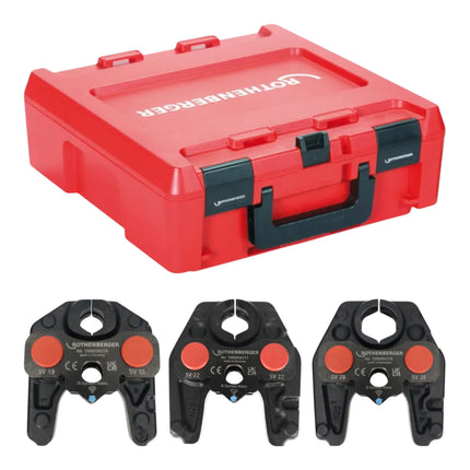 Rothenberger ROMAX NANO Akku Pressmaschine 18 V 34 kN CAS 2x Akku 4 0 Ah Ladegeraet 3 tlg SV Pressbacken Set Rocase 4 - toolbrothers