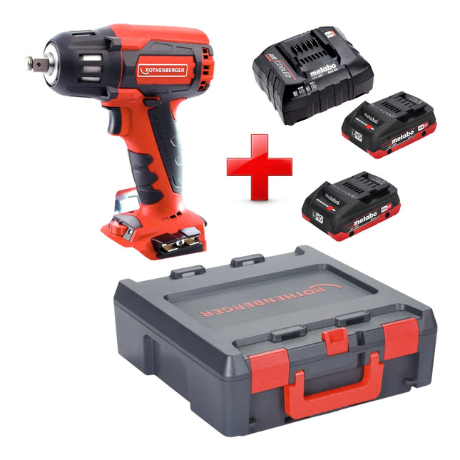 Rothenberger RO ID400 Akku Schlagschrauber 18 V 400 Nm Brushless 2x LiHD Akku 4 0 Ah Ladegeraet Rocase 0 - toolbrothers
