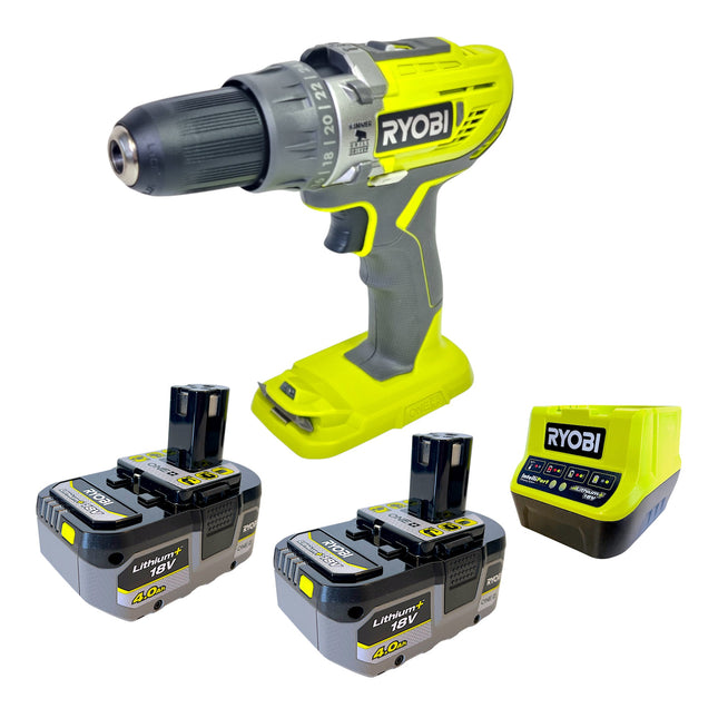 Ryobi R18PD3 0 Akku Schlagbohrschrauber 18 V 50 Nm 2x Akku 4 0 Ah Ladegeraet 0 - toolbrothers