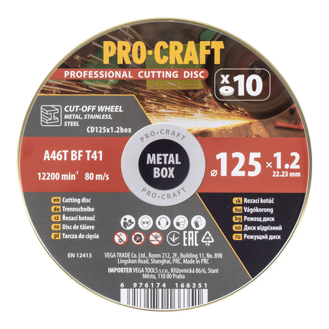 Procraft CD125x1 2b Trennscheiben Set 10 Stueck 125 x 22 23 mm 0 - toolbrothers