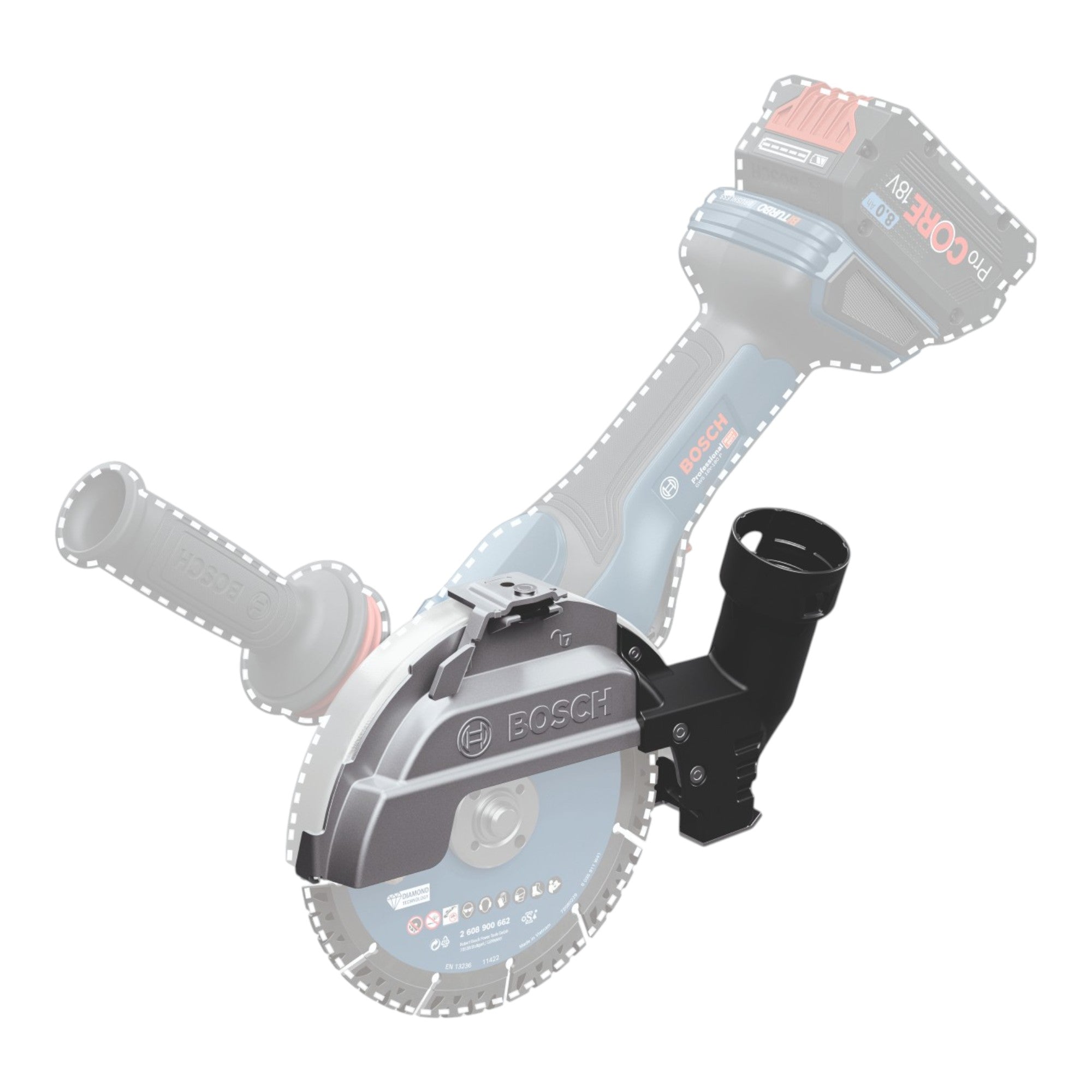 Bosch GDE 180 CG Professional Absaughaube 1600A033ZB fuer 180 mm Winkelschleifer 2 - toolbrothers