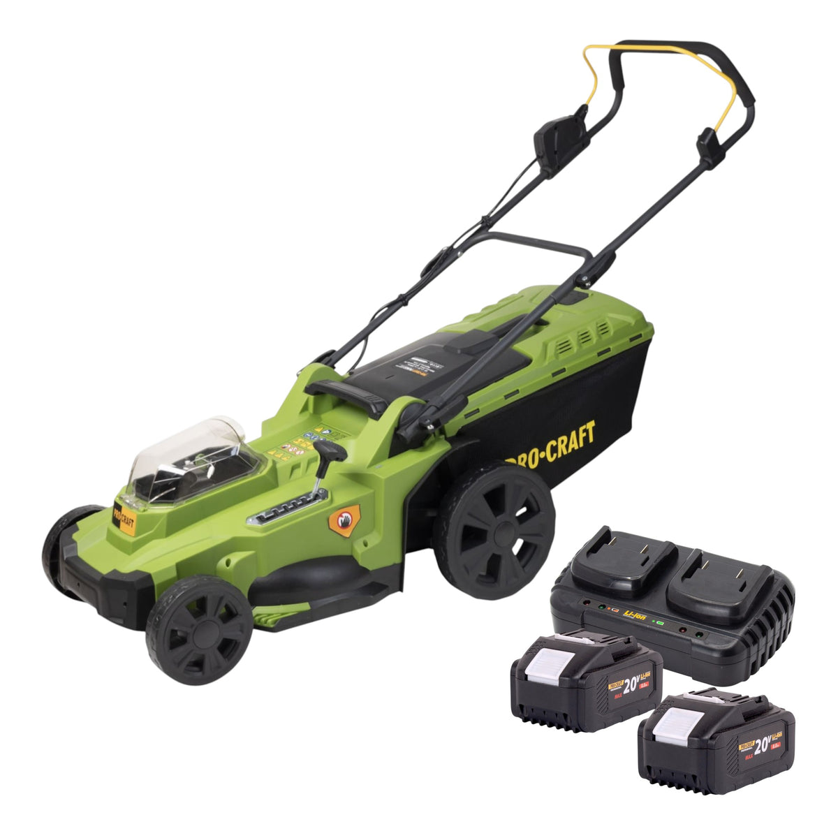 Procraft PLM22bb Akku Rasenmäher 40 V ( 2x 20 V ) 430 mm Brushless + 2x Akku 8,0 Ah + Ladegerät