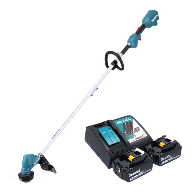 Makita DUR 192 LRT Akku Rasentrimmer 18 V 300 mm Brushless 2x Akku 5 0 Ah Ladegeraet 0 - toolbrothers
