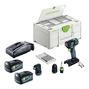 Festool TXS 18-Basic-Set Akku Bohrschrauber 18 V 40 Nm Brushless + 2x Akku 5,0 Ah + Ladegerät + Systainer