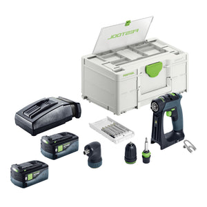 Festool CXS 18-Basic-Set Akku Bohrschrauber 18 V 40 Nm Brushless + 2x Akku 5,0 Ah + Ladegerät + Systainer