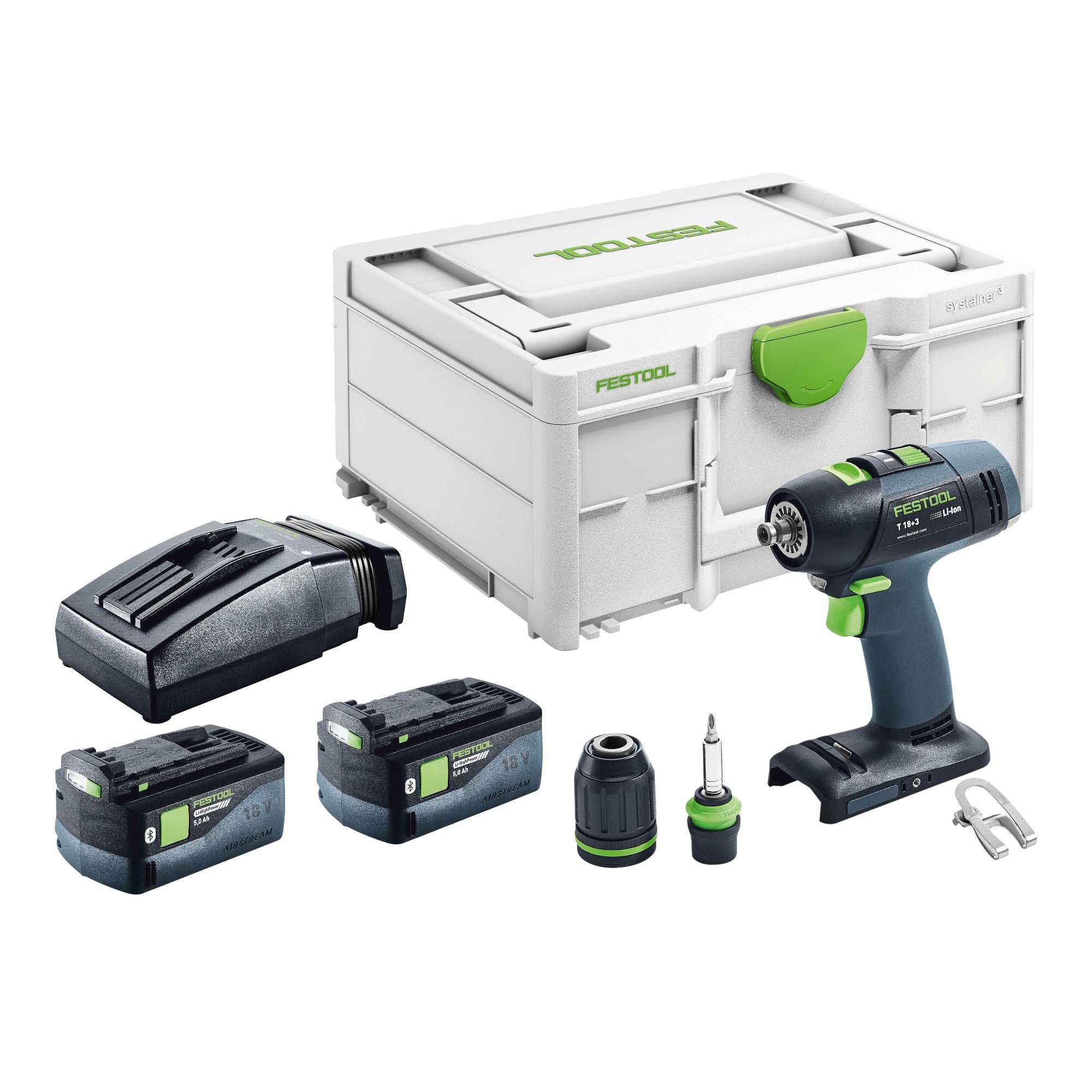 Festool T 18 3 Basic Akku Bohrschrauber 18 V 50 Nm Brushless 2x Akku 5 0 Ah Ladegeraet Systainer 0 - toolbrothers