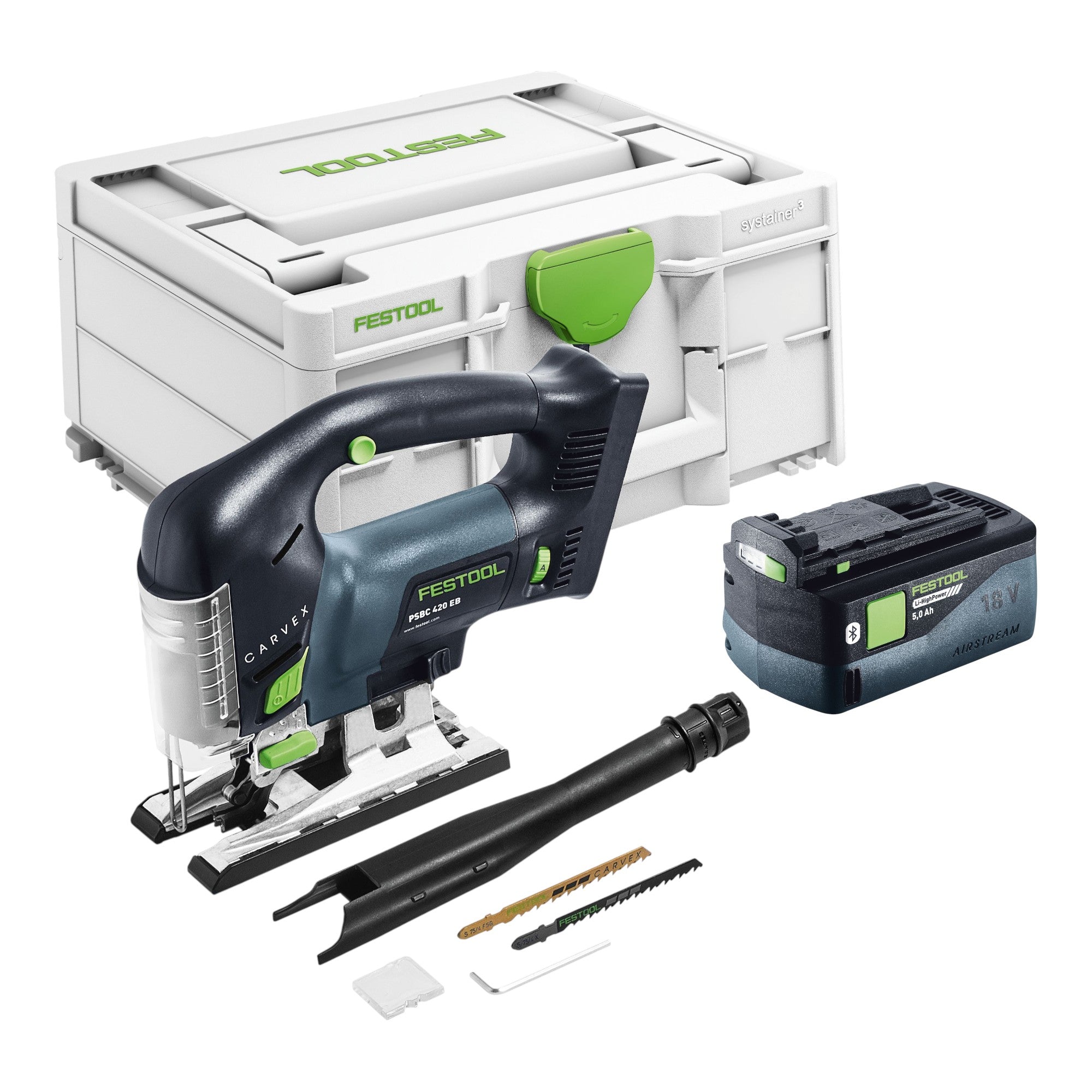 Festool PSBC 420 Basic Akku Pendelstichsaege 18 V 120 mm Brushless 1x Akku 5 0 Ah Systainer ohne Ladegeraet 0 - toolbrothers
