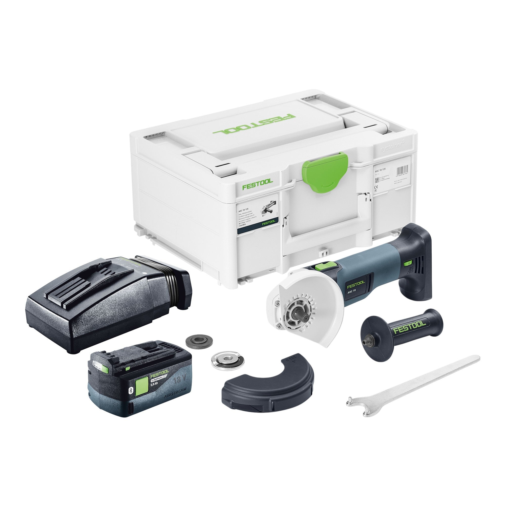 Festool AGC 18 125 EB Basic Akku Winkelschleifer 18 V 125 mm Brushless 1x Akku 5 0 Ah Ladegeraet Systainer 0 - toolbrothers