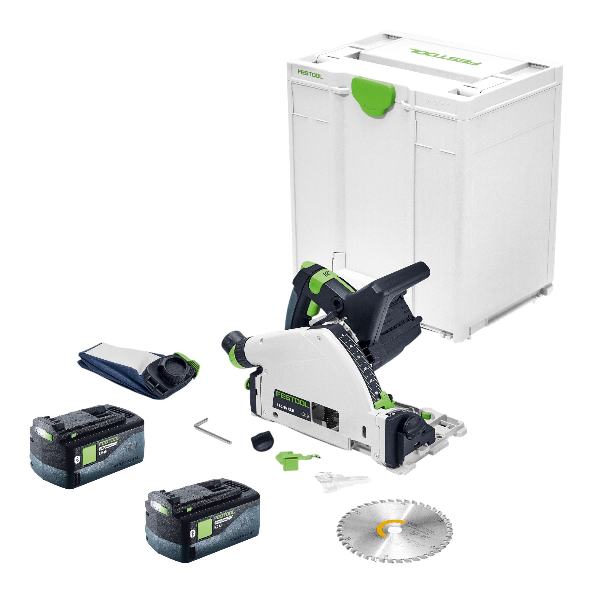 Festool TSC 55 KEB Basic Akku Tauchsaege 18 36 V 160 mm Brushless 2x Akku 5 0 Ah Systainer ohne Ladegeraet 0 - toolbrothers